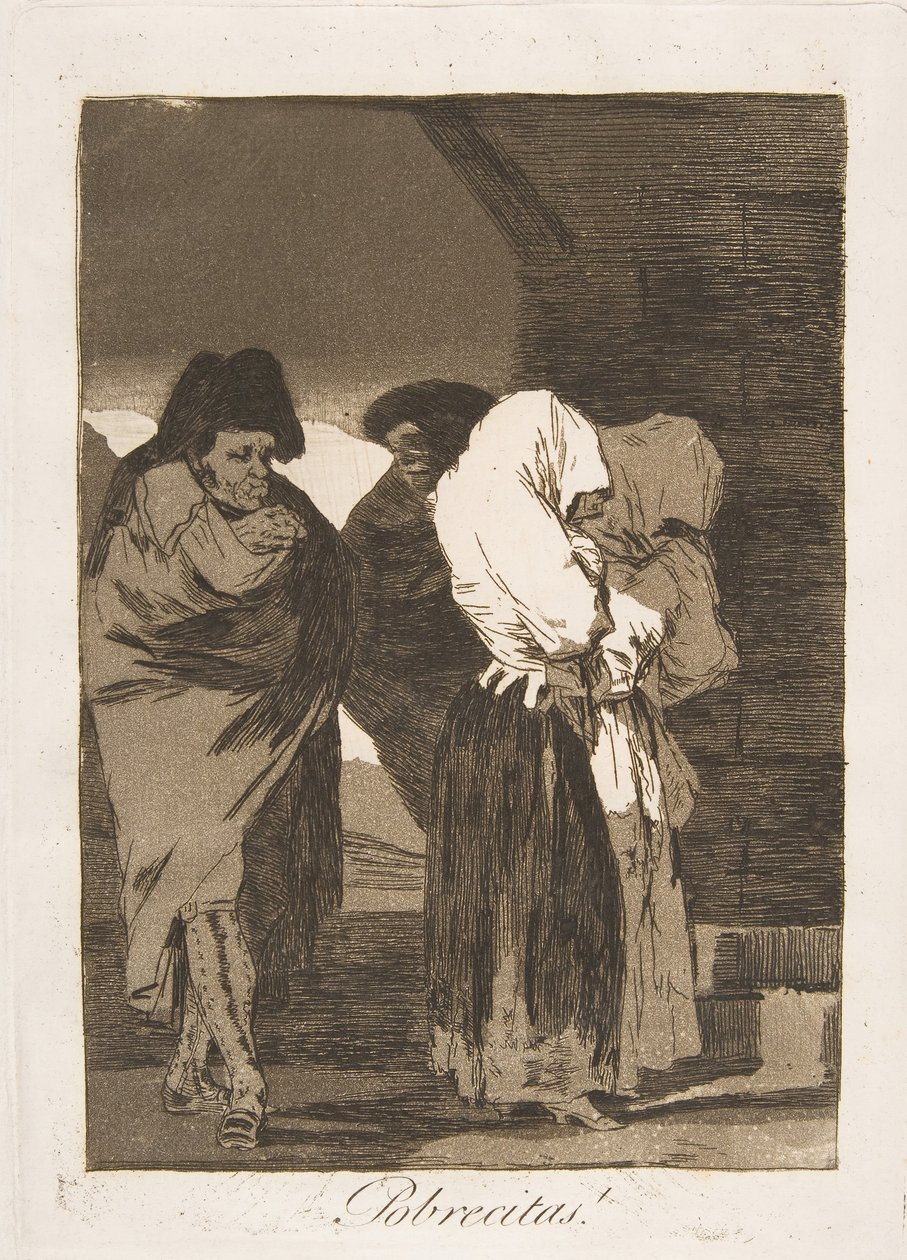 Tallrik 22 från Los Caprichos: Stackars små flickor! Pobrecitas!, 1799. av Francisco de Goya