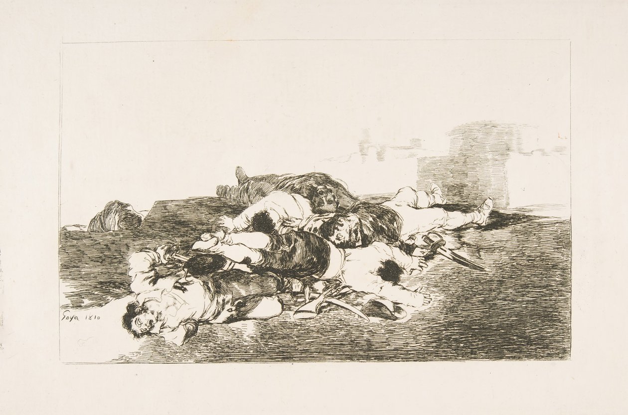 Platta 22 från The Disasters of War Los Desastres de la Guerra: Ännu värre. Både och..., 1810. av Francisco de Goya
