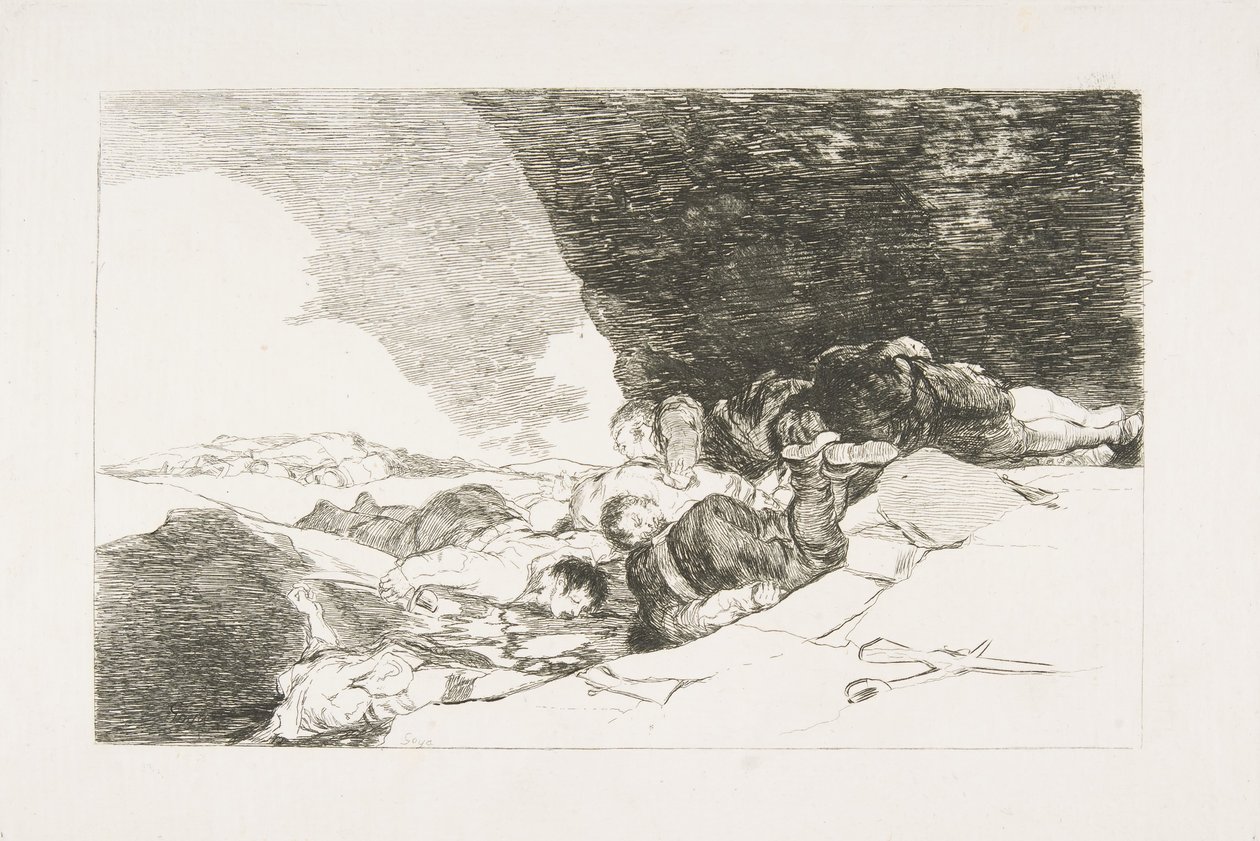 Platta 23 från The Disasters of War Los Desastres de la Guerra: The Same Elsewhere. ..., 1810. av Francisco de Goya