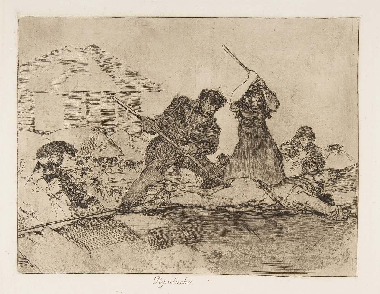 Platta 28 från The Disasters of War Los Desastres de la Guerra: Rabbl..., 1810 publicerad 1863. av Francisco de Goya