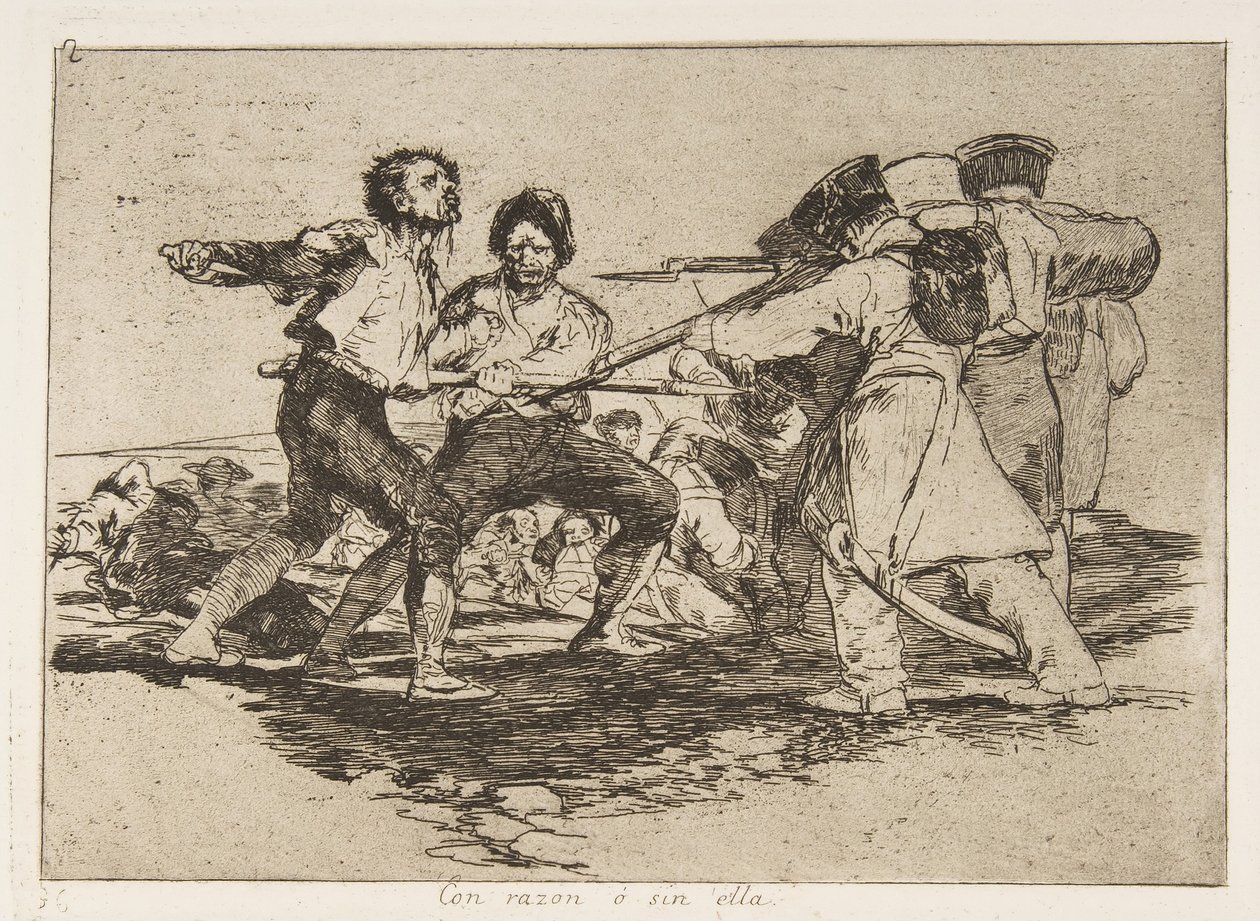 Platta 2 från The Disasters of War Los Desastres de la Guerra: Rightl..., 1810 publicerad 1863. av Francisco de Goya
