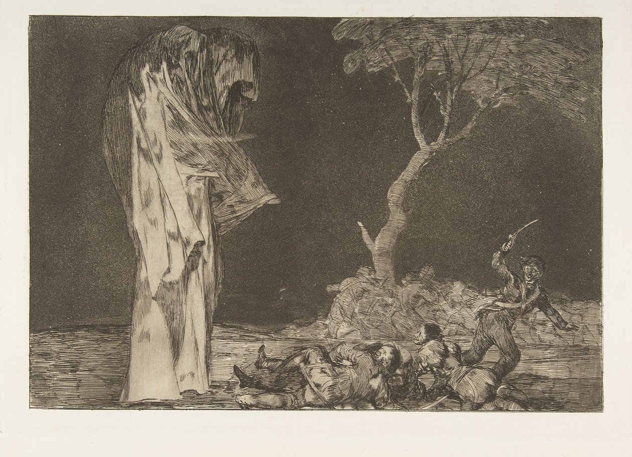 Tavla 2 från Disparates: Folly of Fear, ca. 1816-23 utgiven 1864. av Francisco de Goya
