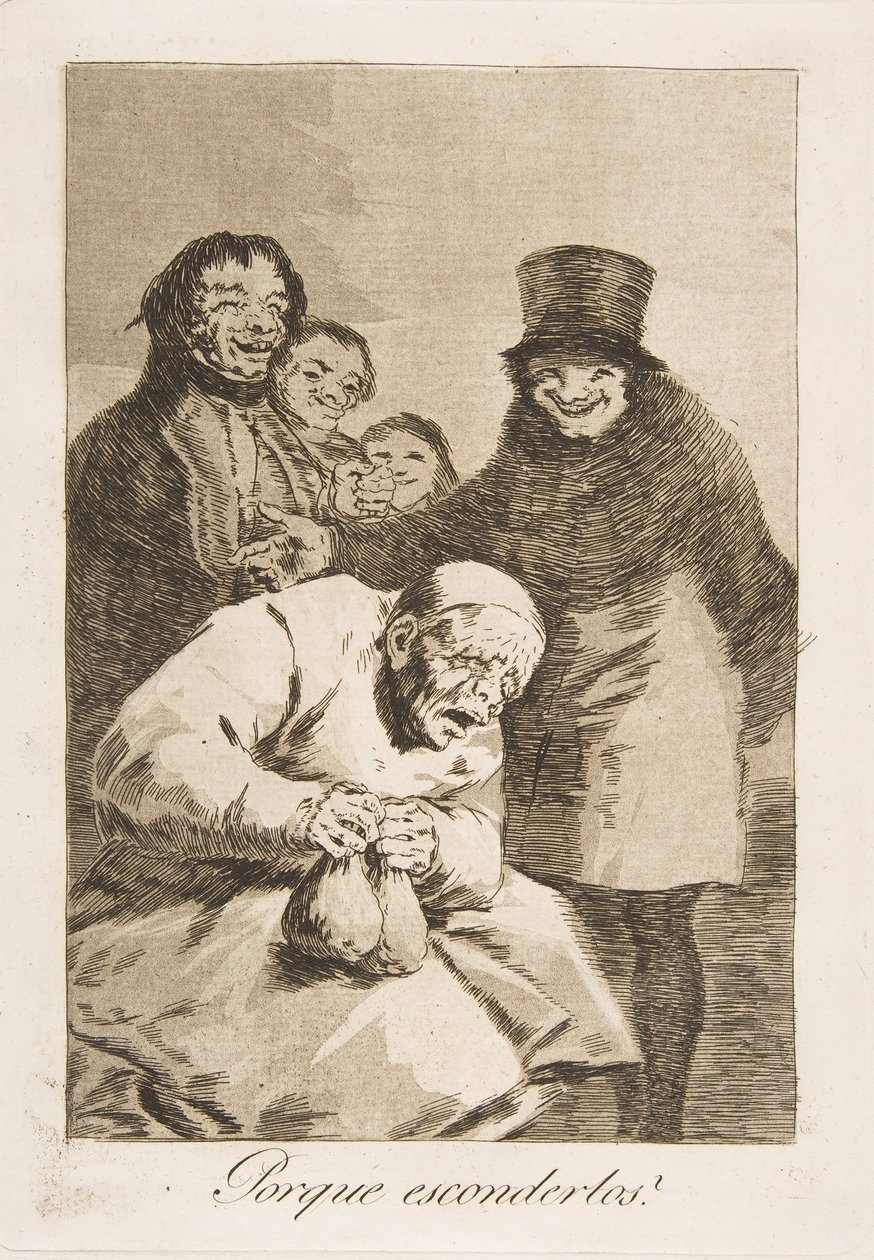 Tallrik 30 från Los Caprichos: Varför dölja dem av Francisco de Goya
