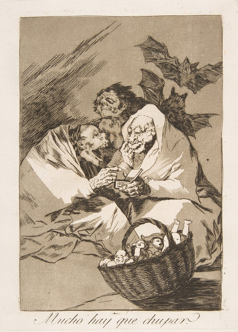 Tallrik 45 från Los Caprichos: There is Plenty to Suck av Francisco de Goya