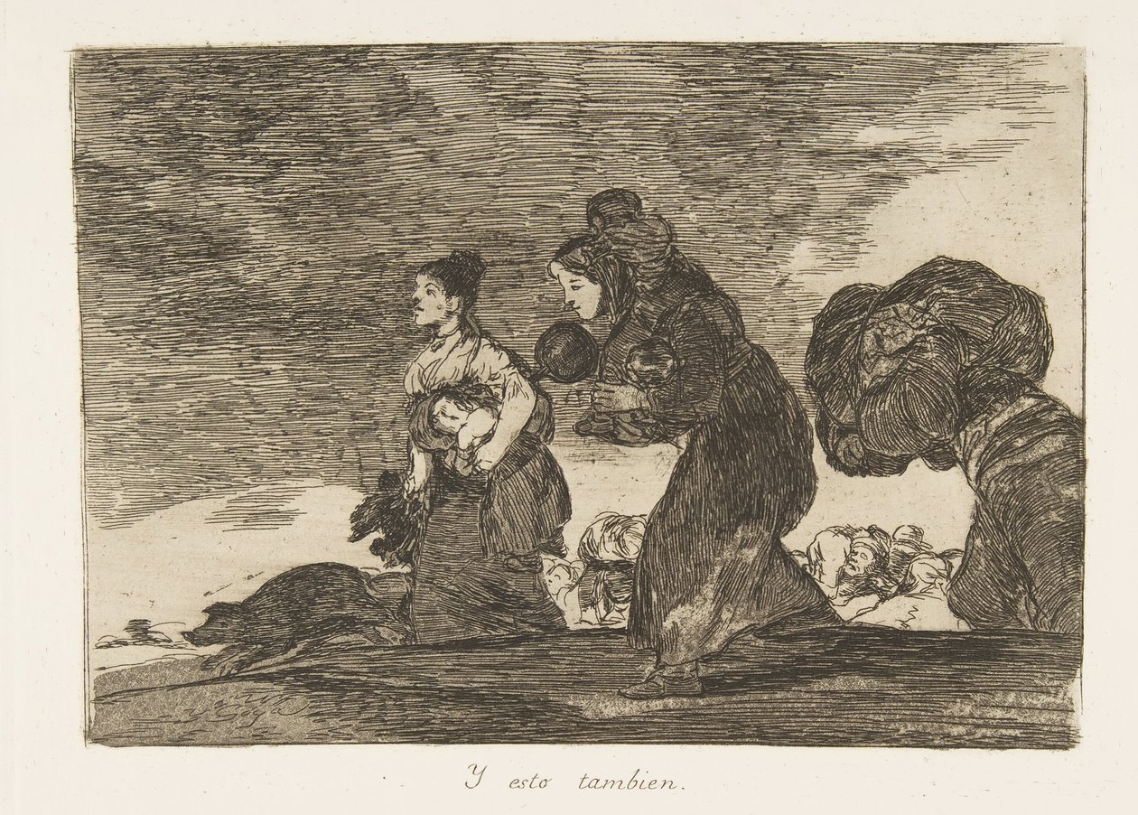 Platta 45 från The Disasters of War Los Desastres de la Guerra: And t..., 1810 publicerad 1863. av Francisco de Goya