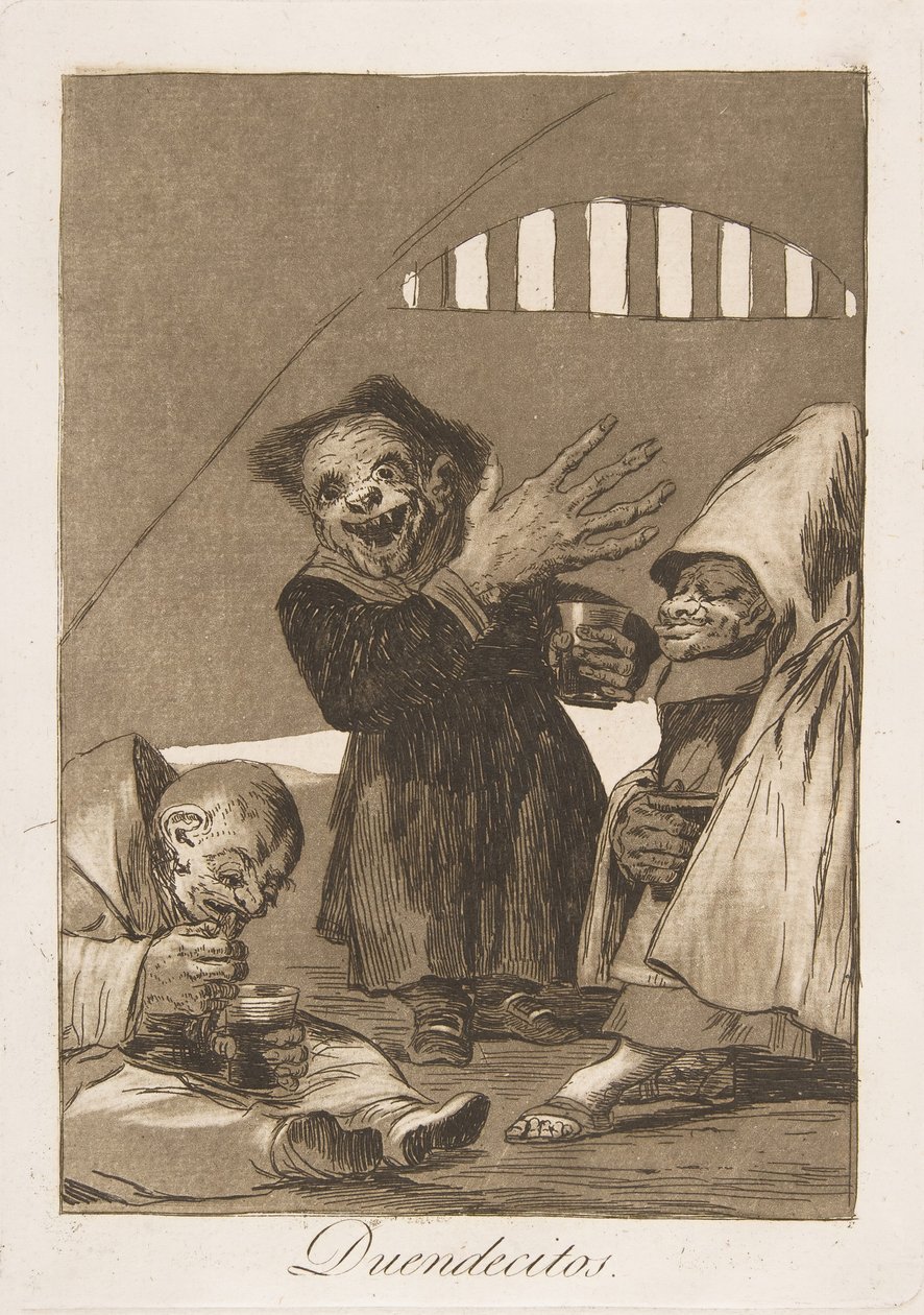 Plåt 49 från Los Caprichos: Hobgoblins Duendecitos., 1799. av Francisco de Goya