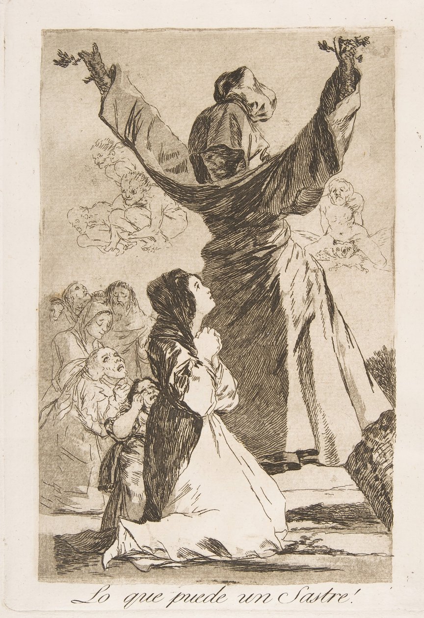 Tallrik 52 från Los Caprichos: Vad en skräddare kan göra! Vilken skräddare kan!, 1799. av Francisco de Goya