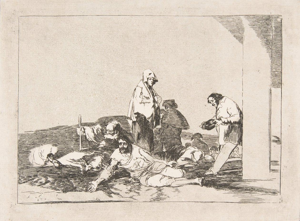 Platta 58 från The Disasters of War Los Desastres de la Guerra: Det är ingen idé att gråta ..., 1811-12. av Francisco de Goya
