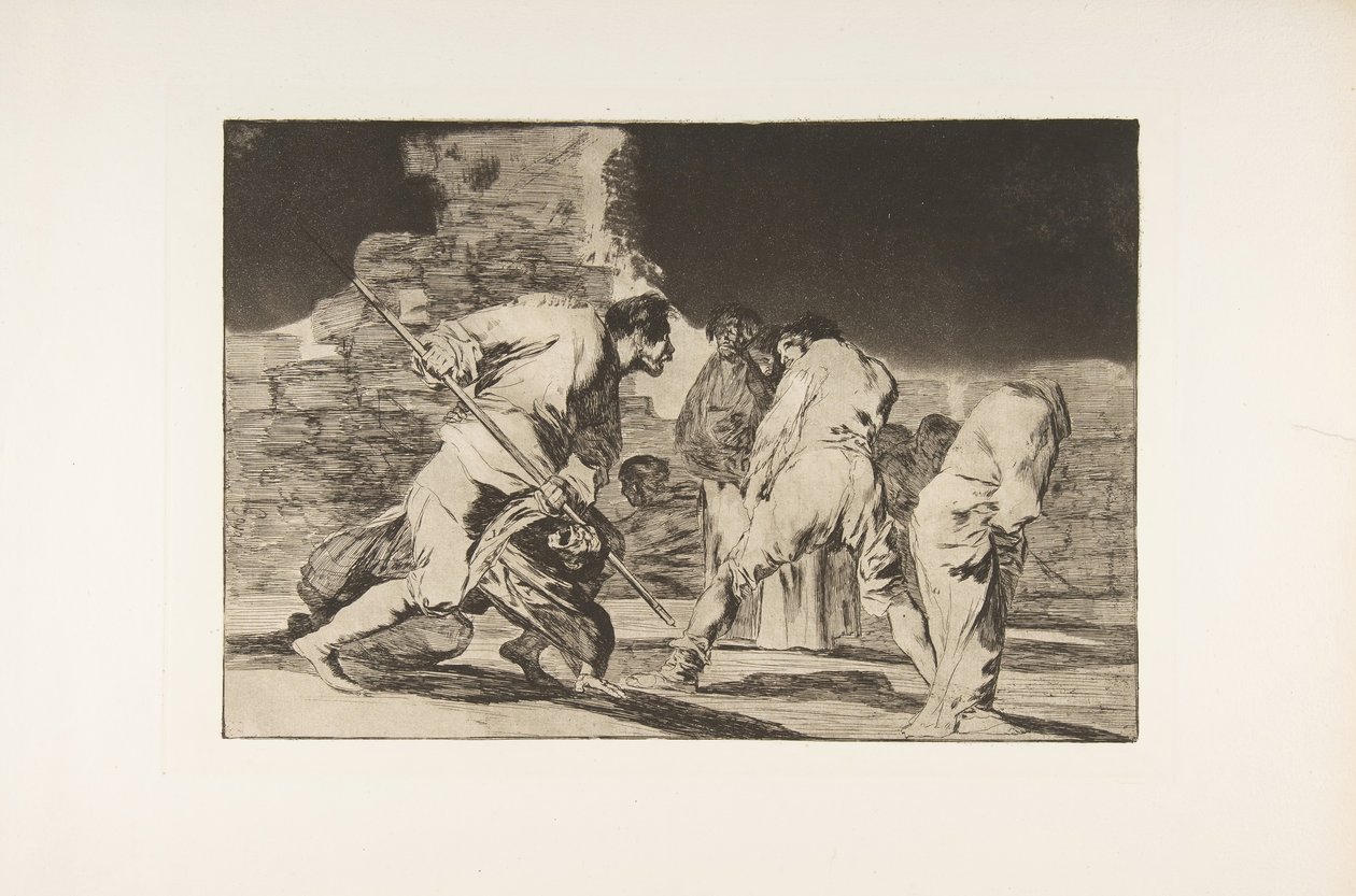 Tavla 6 från The Disparates: Den är fantastisk - och vi skapades av Gud, ca. 1816-23 utgiven 1864. av Francisco de Goya