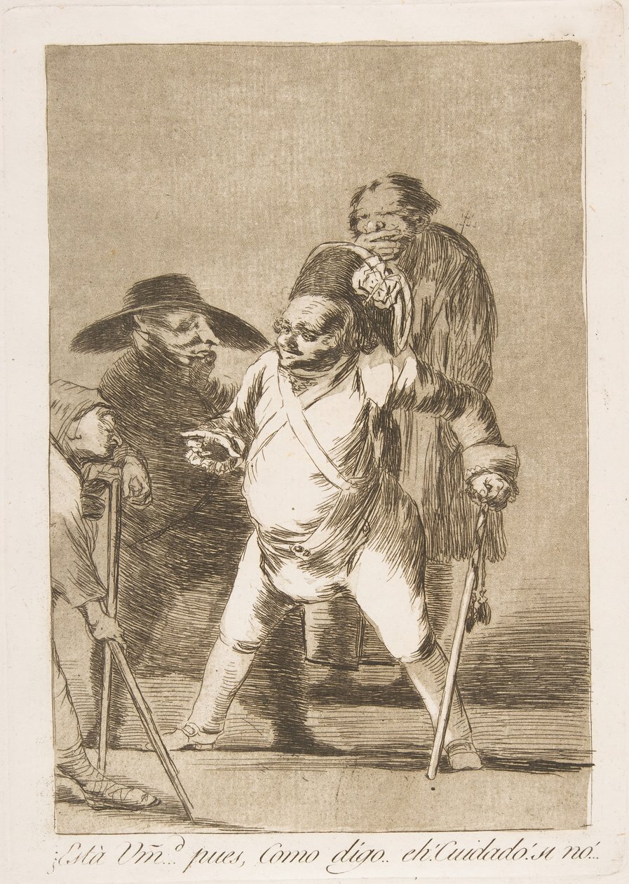 Tallrik 76 från Los Caprichos: Du förstår... ja, som jag säger... eh! Se upp! annars..., 1799. av Francisco de Goya