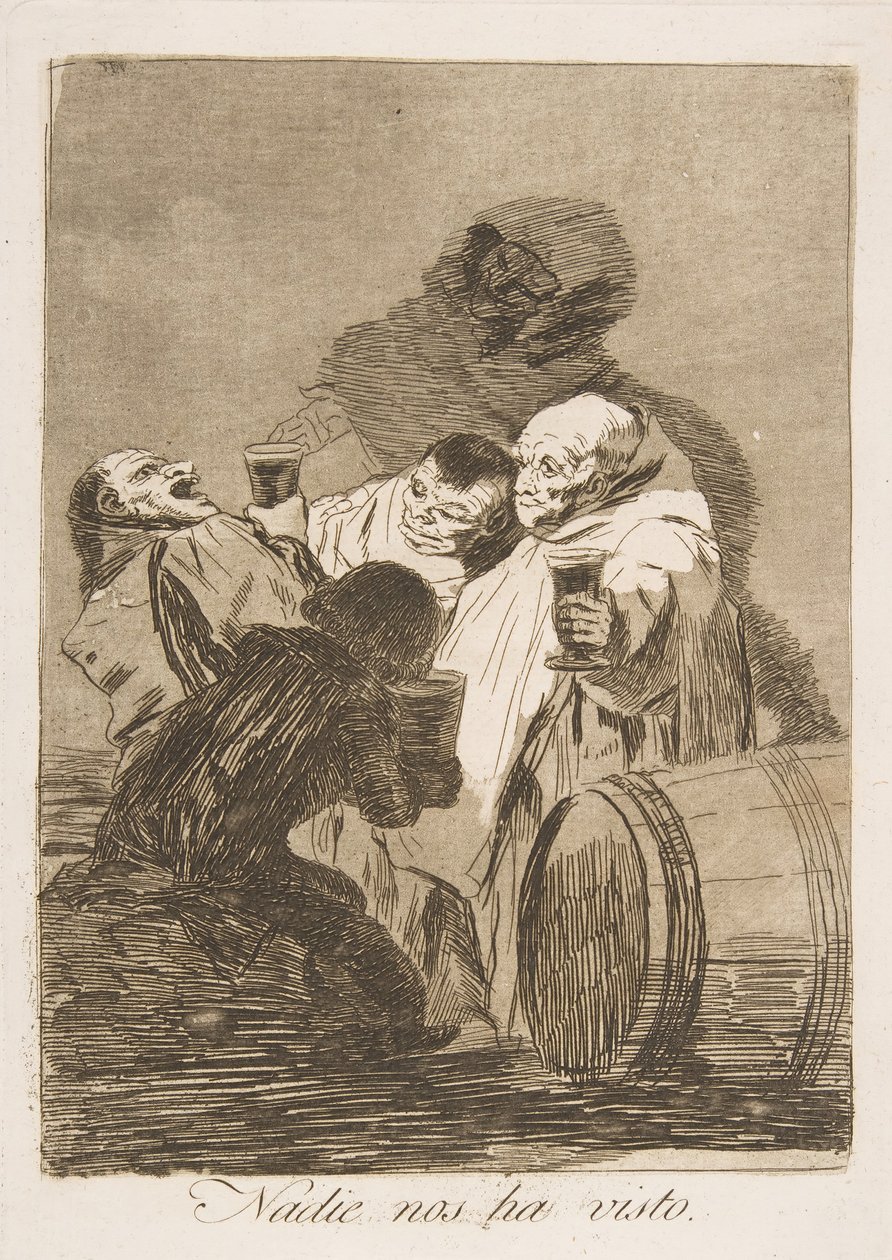Skylt 79 från Los Caprichos: Ingen har sett oss. Ingen har sett oss., 1799. av Francisco de Goya