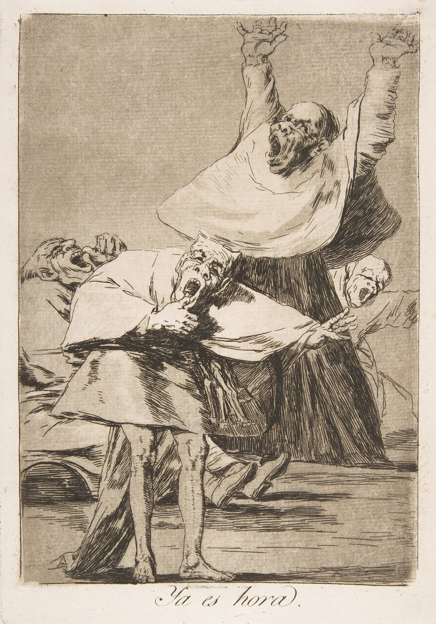 Plåt 80 från Los Caprichos: Det är dags Ya es hora., 1799. av Francisco de Goya