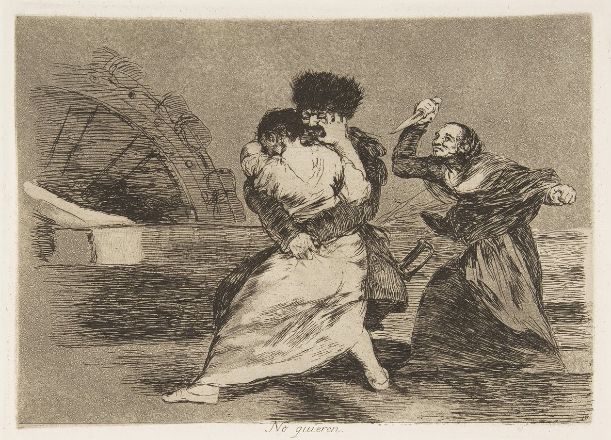 Platta 9 från The Disasters of War Los Desastres de la Guerra: They d..., 1810 publicerad 1863. av Francisco de Goya