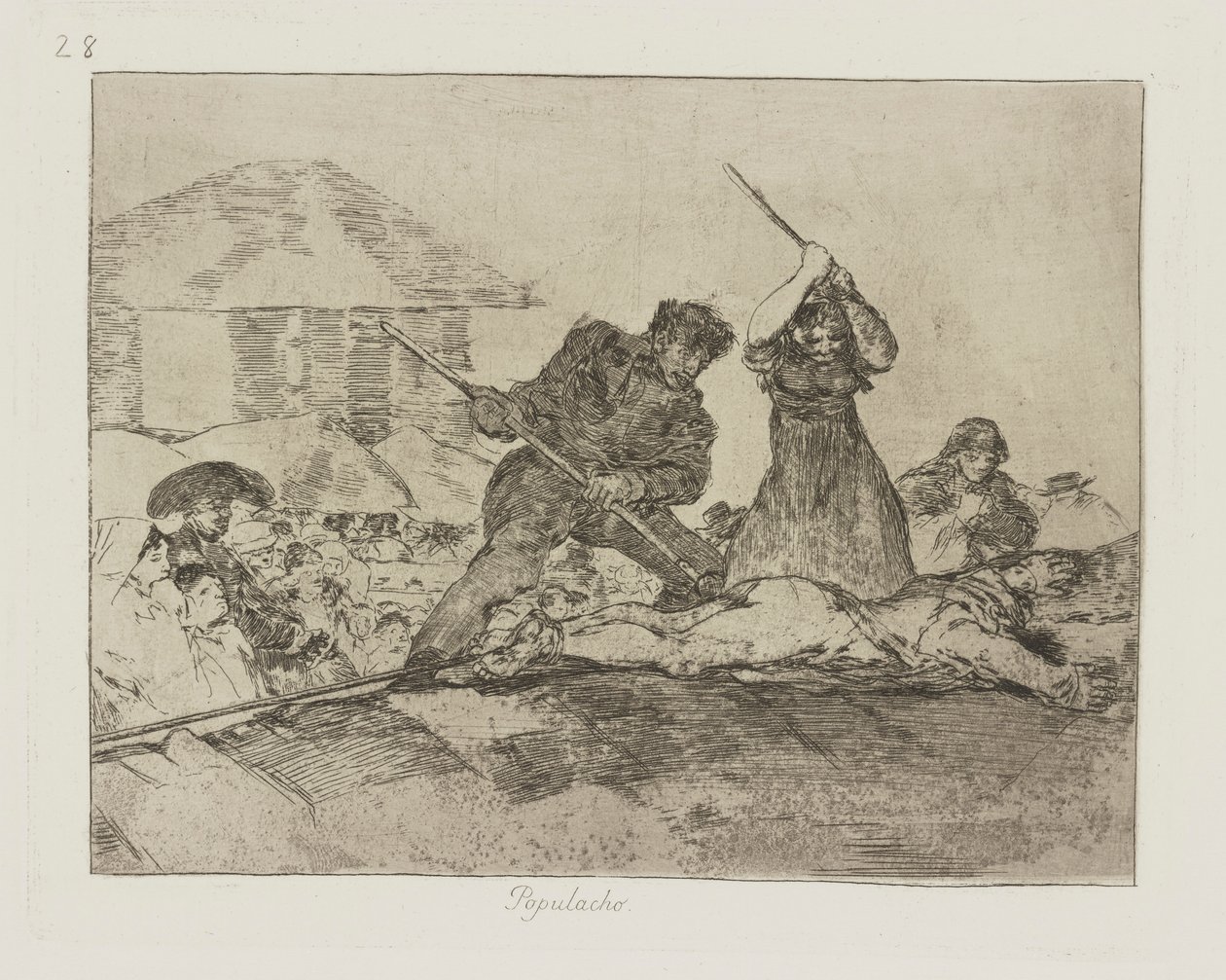 Befolkning. (Rabble.), pl. 28 från serien The Disasters of War av Francisco de Goya