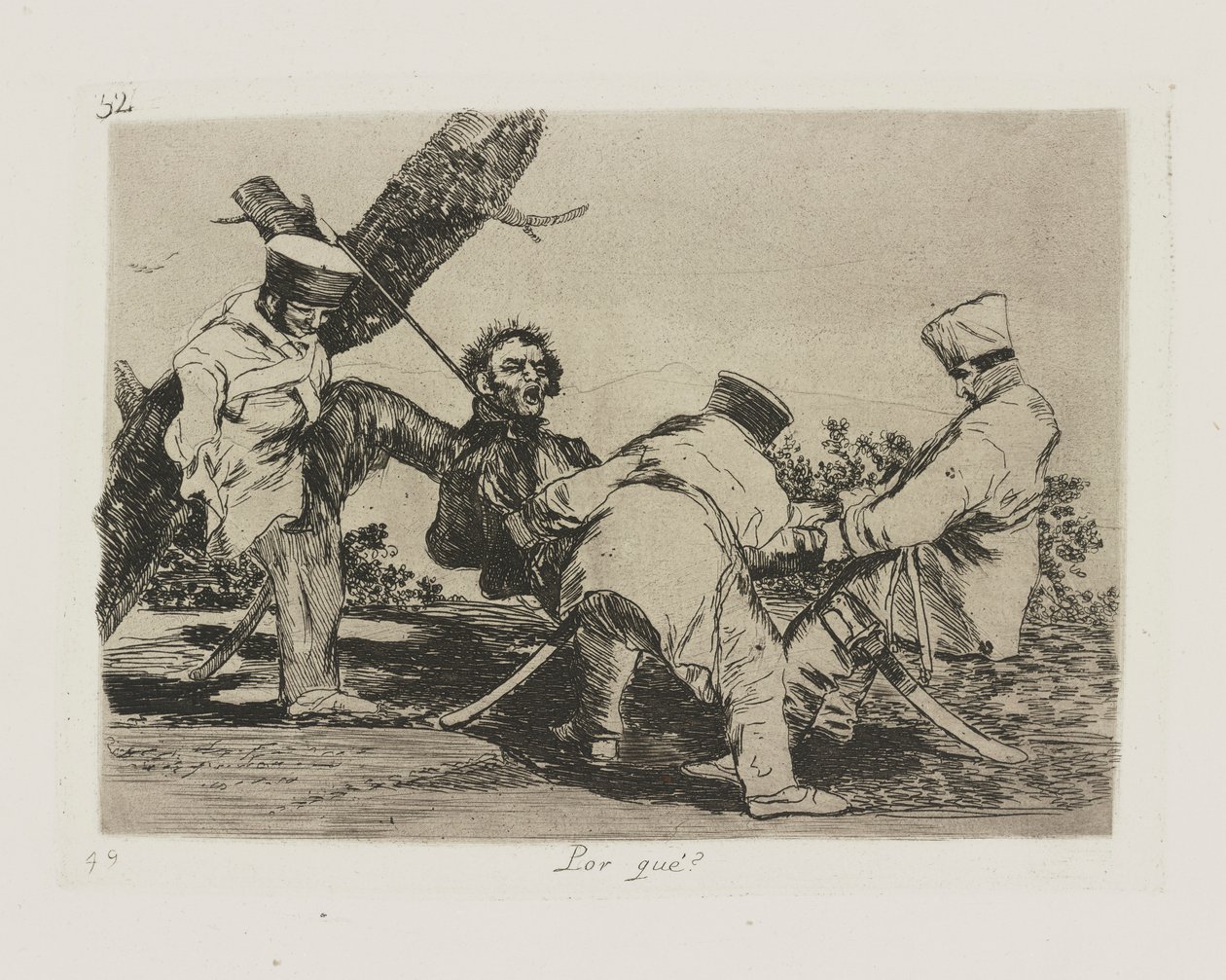 Varför?? (Varför?), pl. 32 från serien The Disasters of War av Francisco de Goya