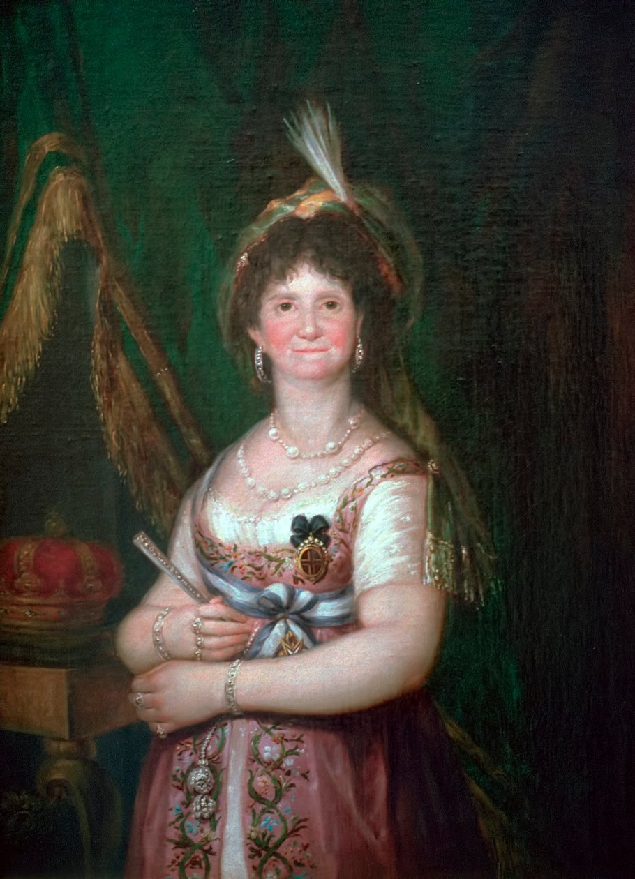 Porträtt av drottning Maria Luisa, 1700-talet av Francisco de Goya