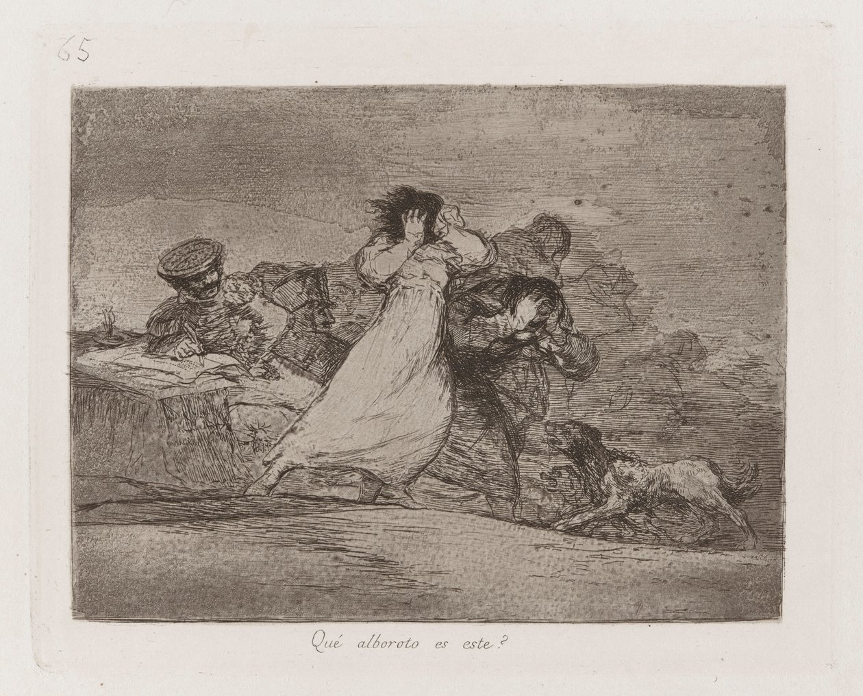 Vad? ruckus är detta? (What Is This Bubbub?), Platta 65 från The Disasters of War av Francisco de Goya