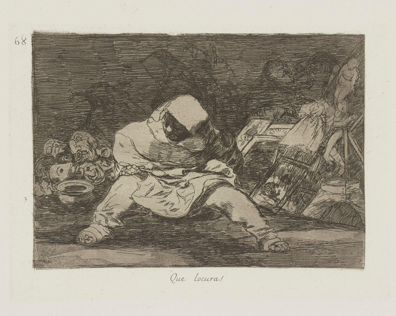 Vilken galenskap! (Vilket galenskap!), pl. 68 från serien The Disasters of War av Francisco de Goya