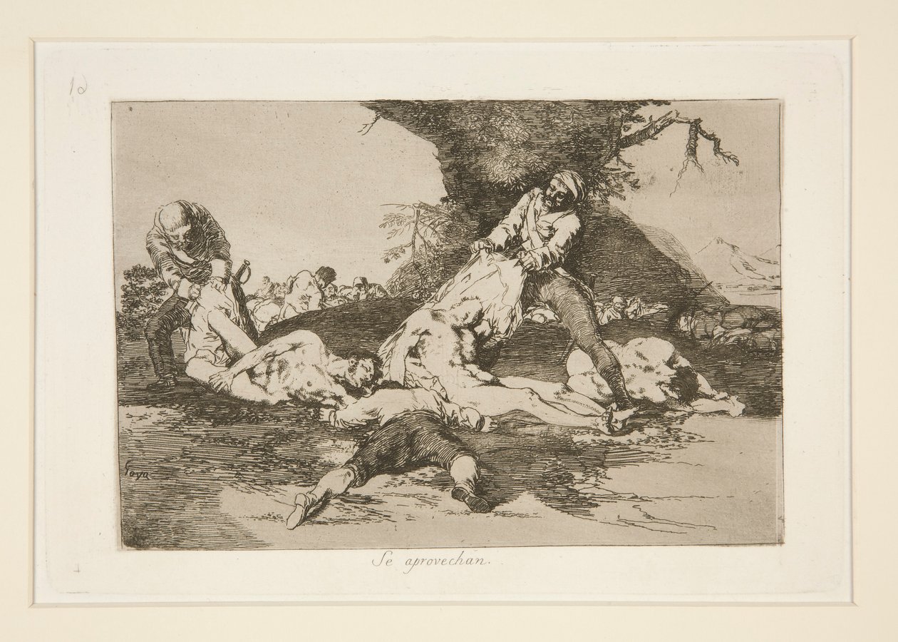 De utnyttjar (De använder dem), pl. 16 från The Disasters of War av Francisco de Goya