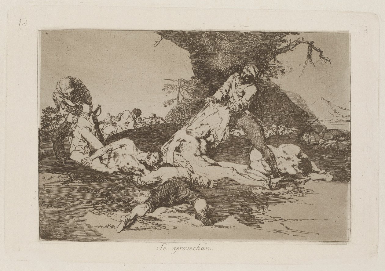 Se aprovechan (De använder sig av dem), pl. 16 från serien Los desastres de la guerra (Krigets katastrofer) av Francisco de Goya