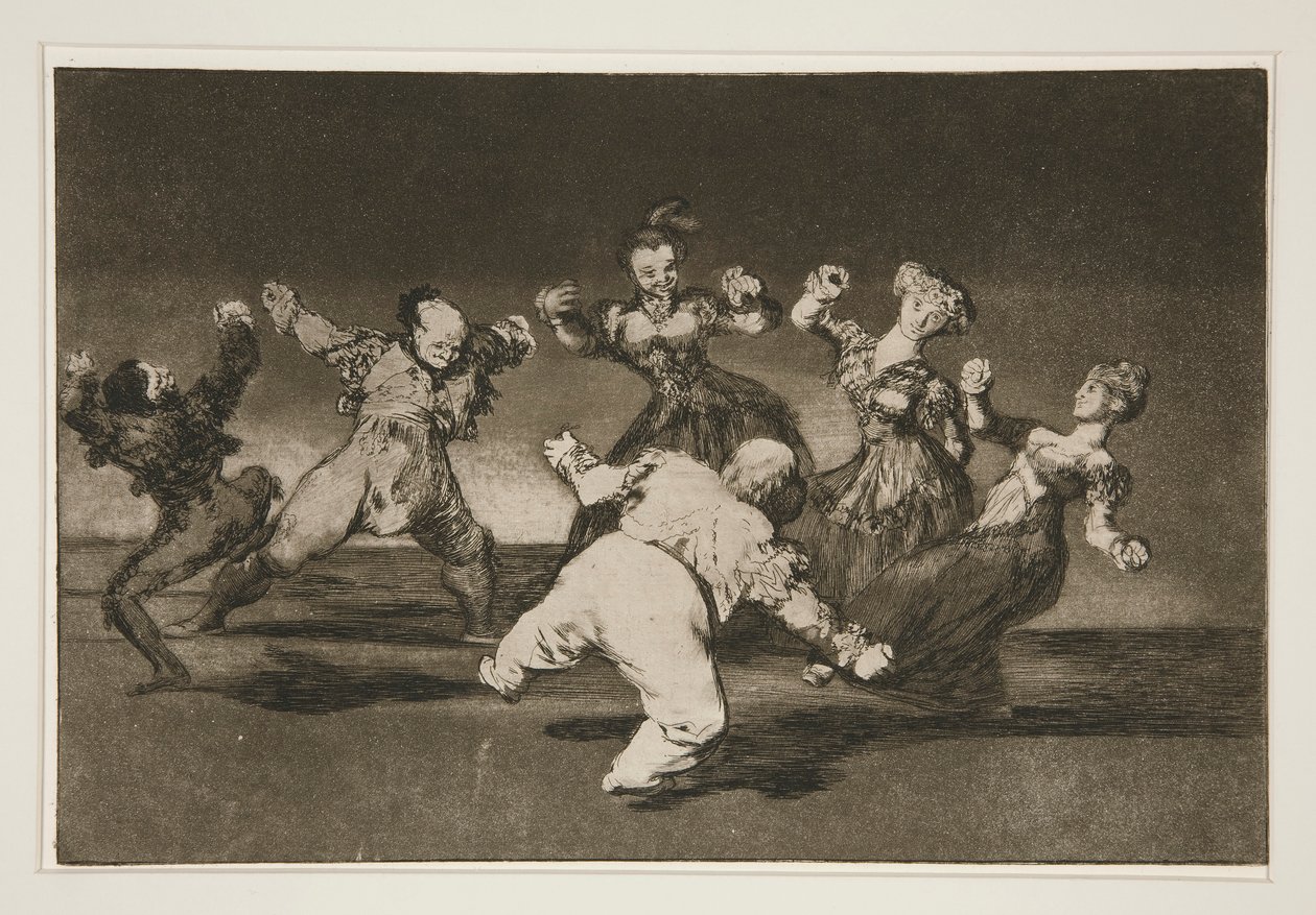 Är du Marina Bayl? [sic], tome lo que hall? (If Marion Will Dance, then She has To Take the Consequences), pl. 12 från serien Los proverbios av Francisco de Goya