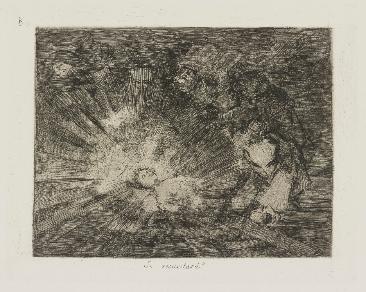 Är du återupplivad?? (Kommer hon att resa sig igen?), pl. 80 från serien Los desastres de la guerra (Krigets katastrofer) av Francisco de Goya