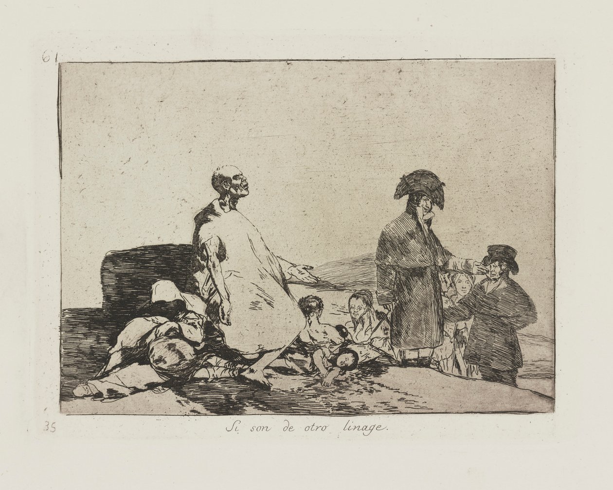 Om de är av annan släkt. (Kanske de är av annan ras.), pl. 61 från serien The Disasters of War av Francisco de Goya