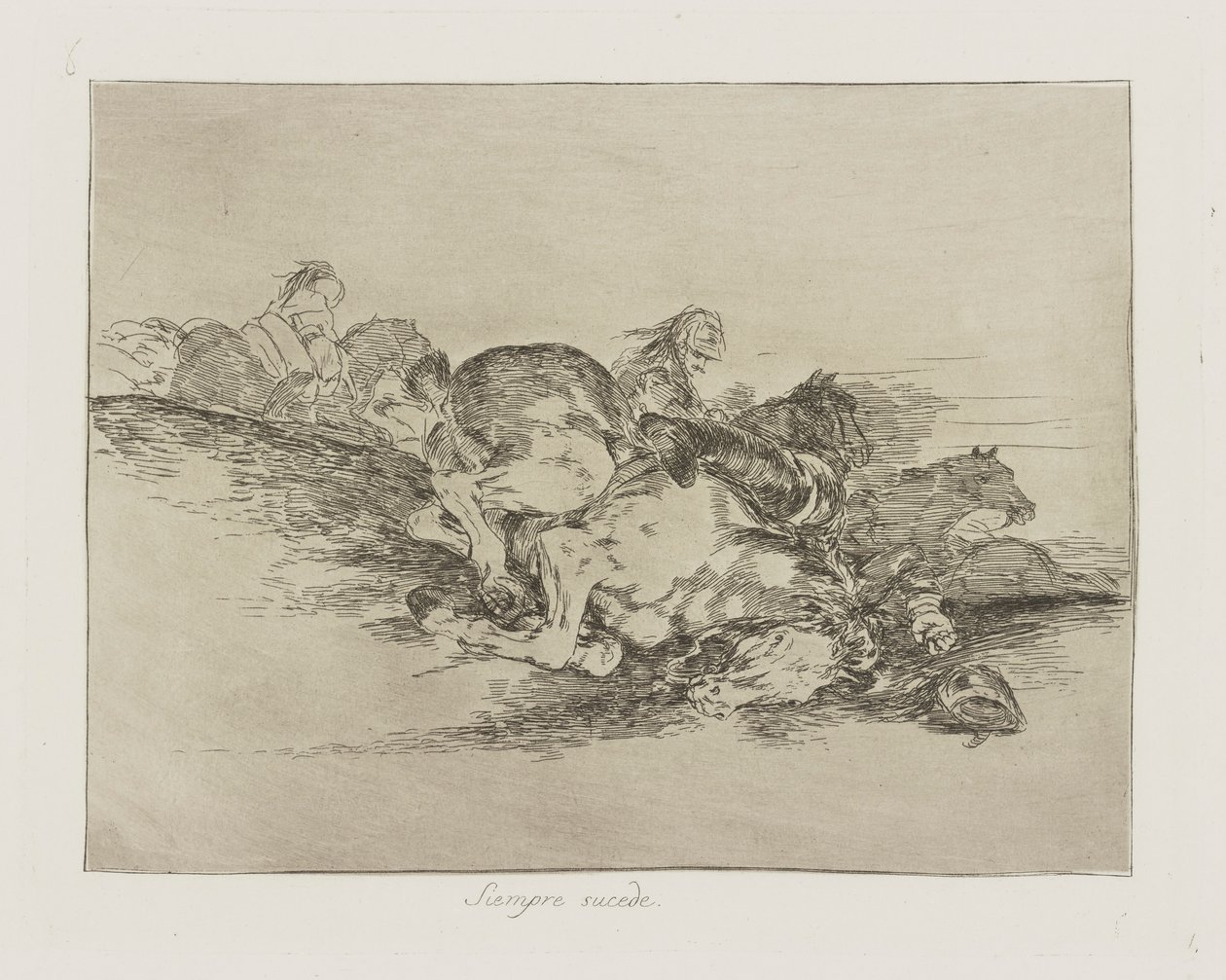 Händer alltid. (Det händer alltid.), pl. 8 från serien The Disasters of War av Francisco de Goya