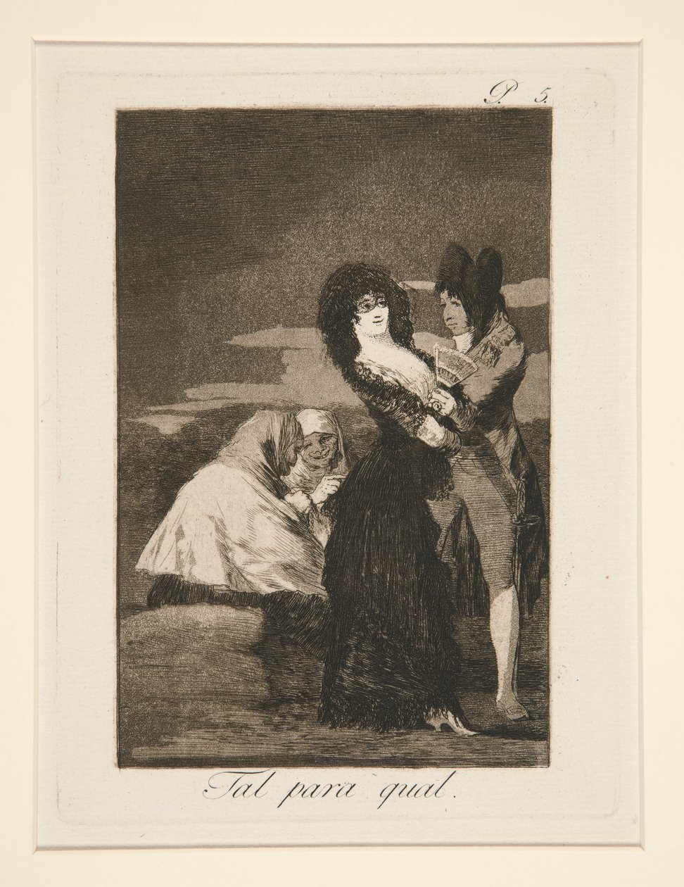Tal para qual (Två av ett slag), pl. 5 från Los caprichos av Francisco de Goya