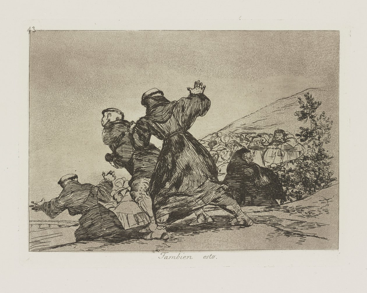 Det också. (Också detta.), pl. 43 från serien The Disasters of War av Francisco de Goya