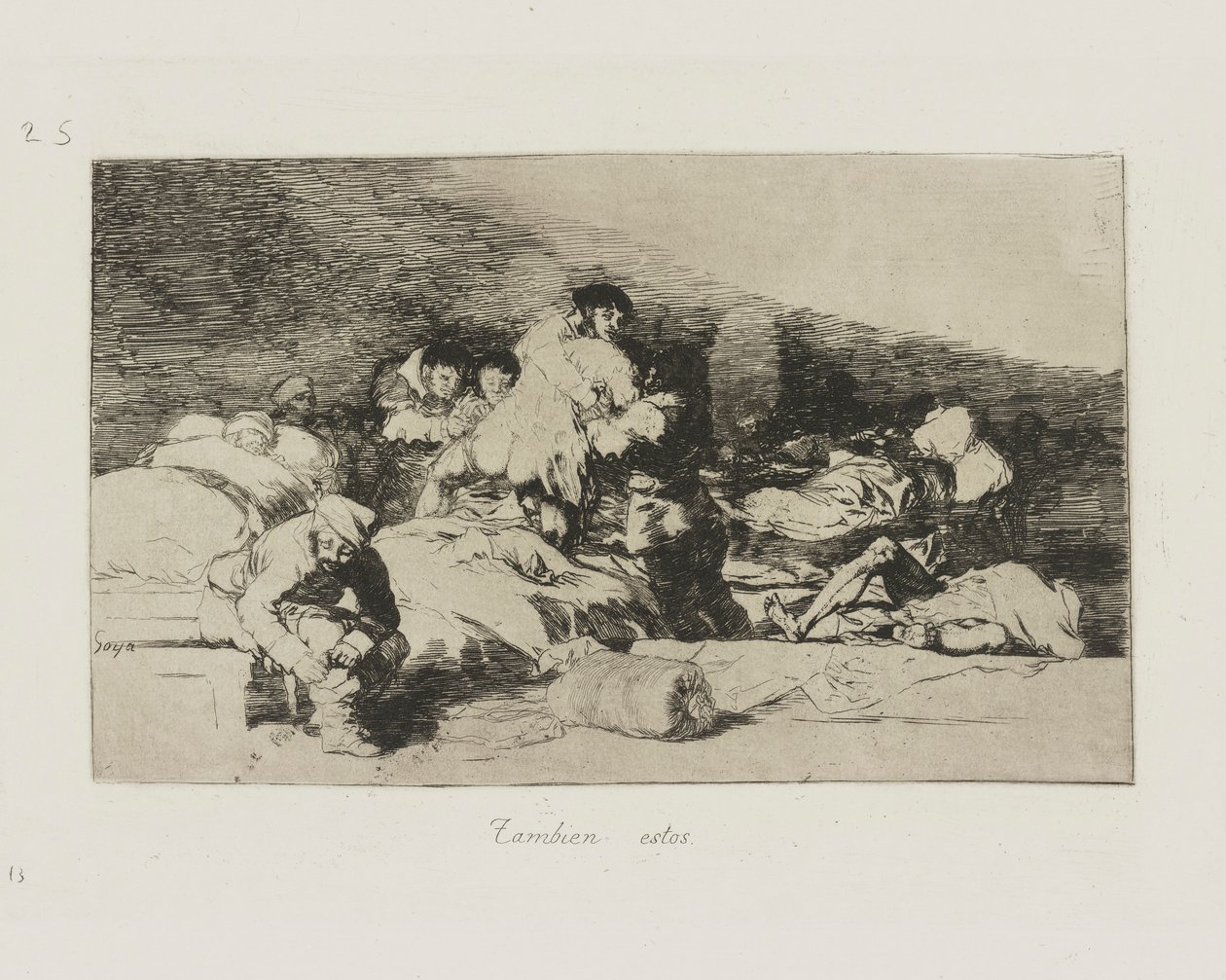Även dessa. (Också dessa.), pl. 25 från serien The Disasters of War av Francisco de Goya