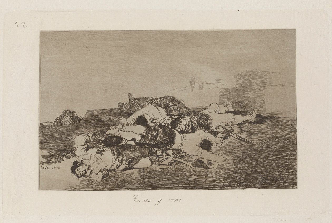 Både och mer (Ännu värre), Plate 22 från The Disasters of War av Francisco de Goya