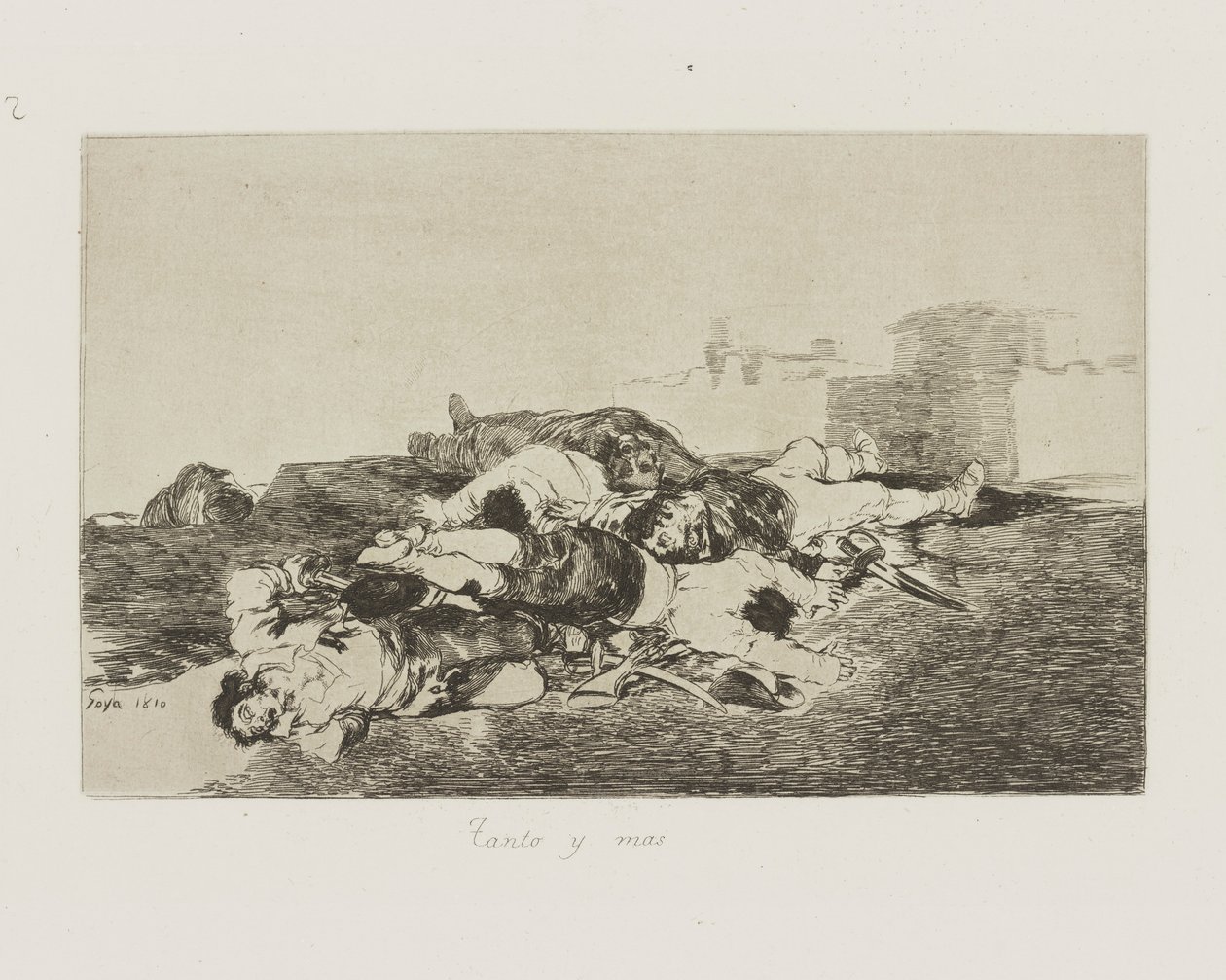 Så mycket och mer. (Ännu värre.), pl. 22 från serien The Disasters of War av Francisco de Goya
