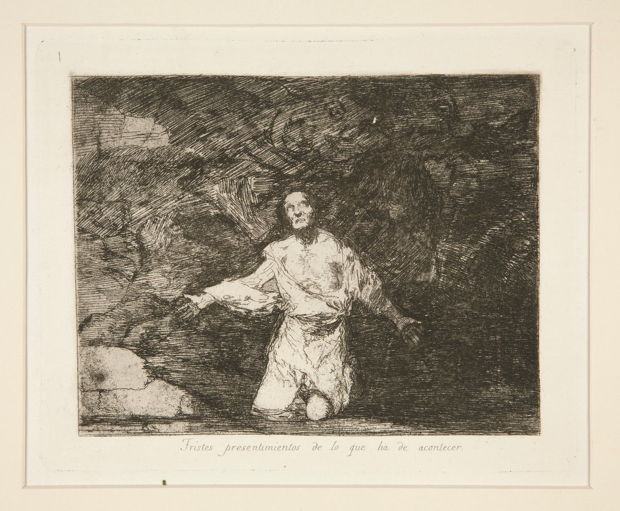 Sorgliga föraningar om vad som kommer att hända, pl. 1 från The Disasters of War av Francisco de Goya