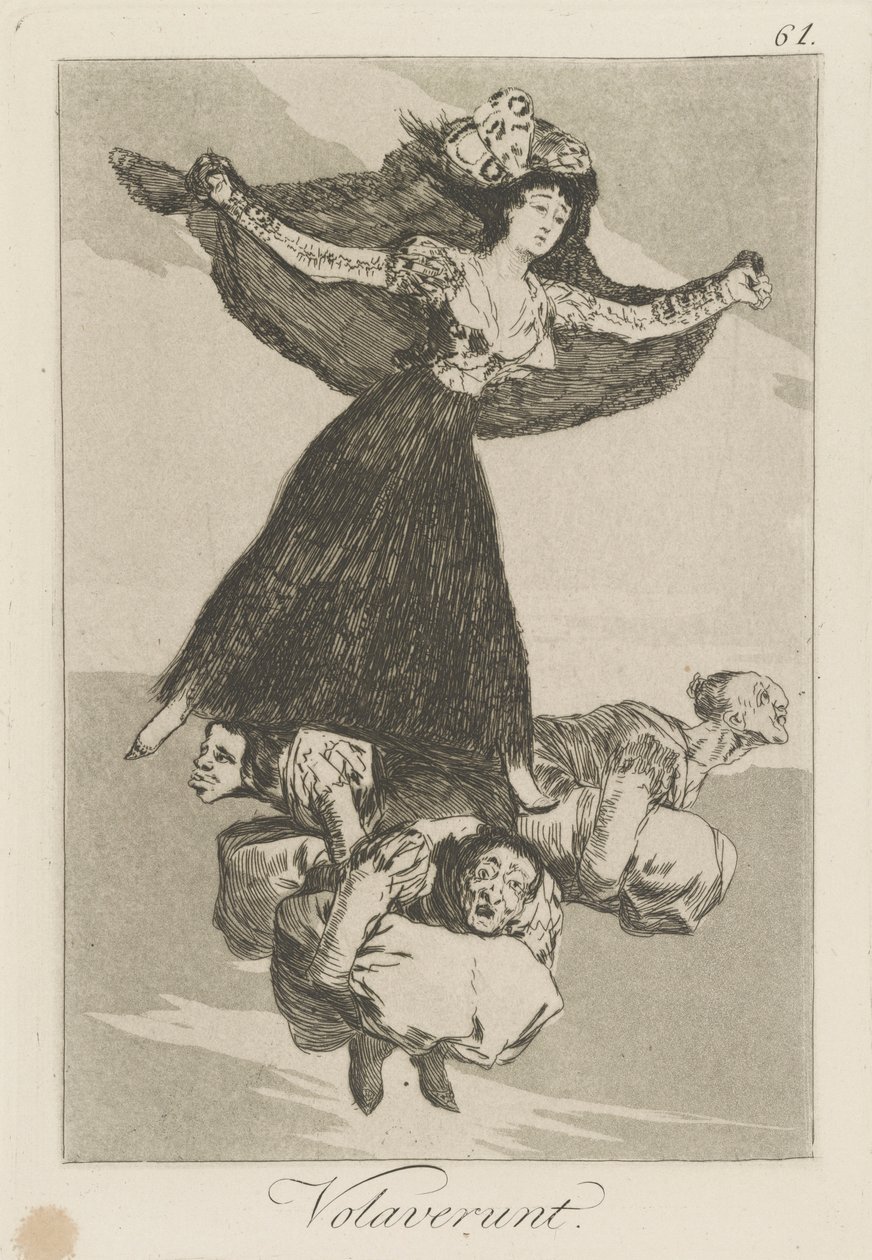 Volaverunt. (De har flugit.), pl. 61 från serien Los caprichos av Francisco de Goya