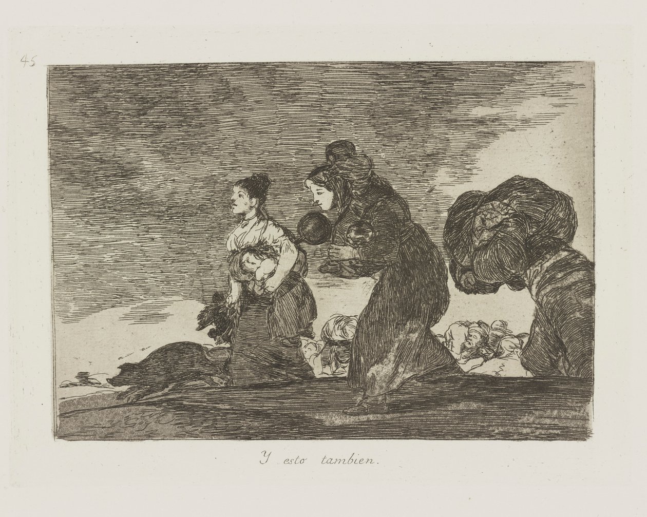 Och den här också. (Och även detta.), pl. 45 från serien The Disasters of War av Francisco de Goya
