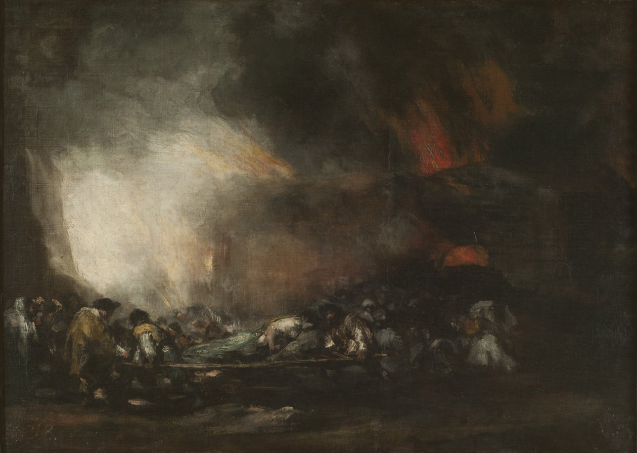 Sjukhusbrand, c. 1810. av Francisco Goya de