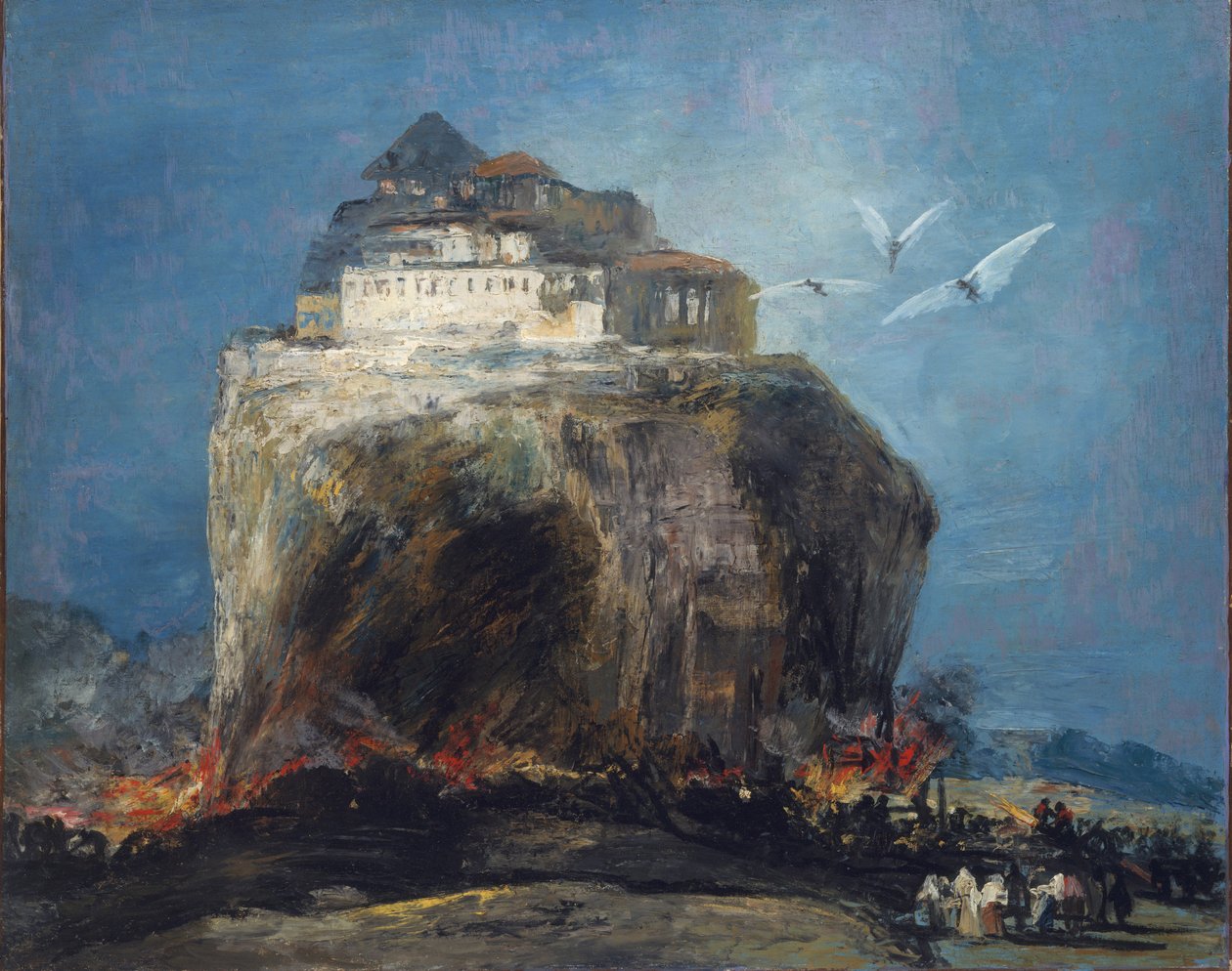 En stad på en klippa, 1850-75 av Francisco de Goya