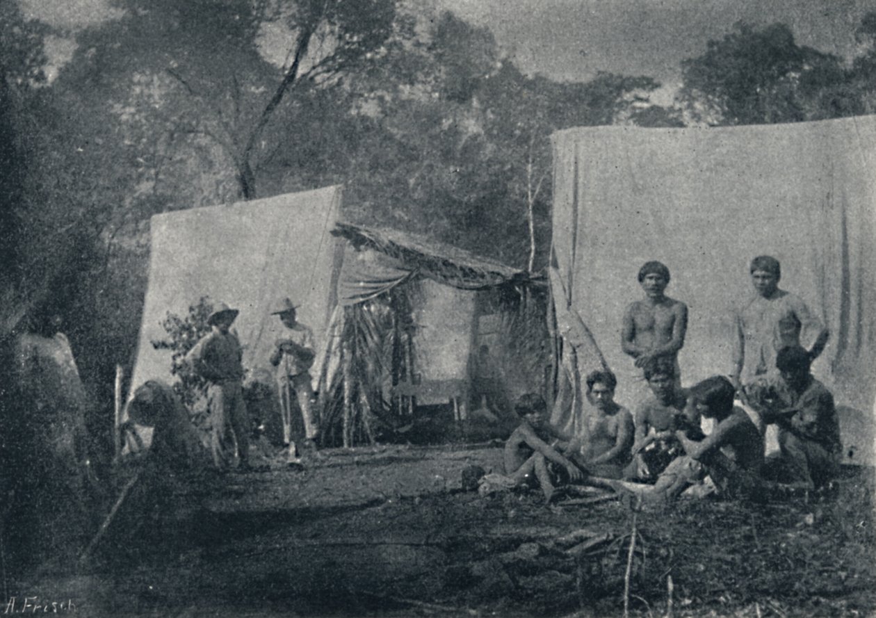 Guaranys besöker ett läger, 1895 av Francisco Henszler