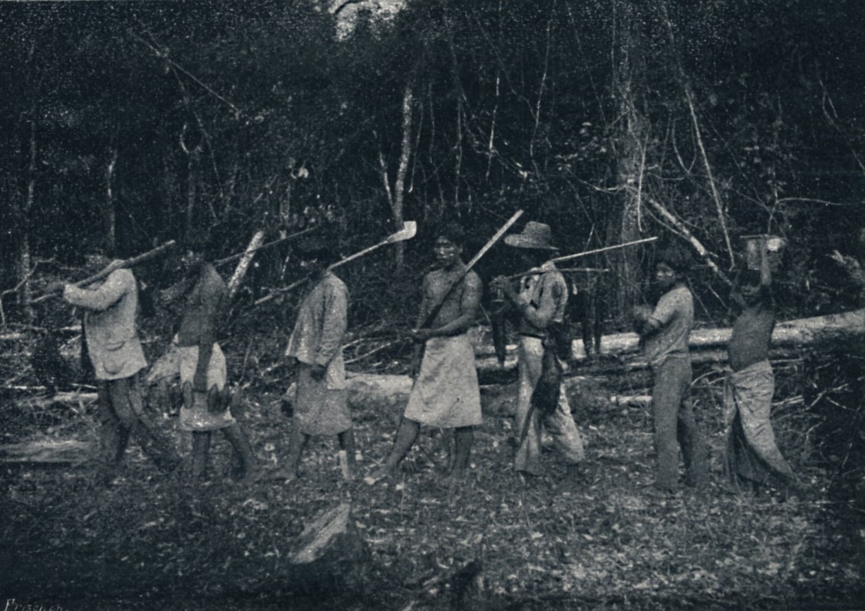 Guarany-indianer, återvänder från en Caþada, 1895 av Francisco Henszler