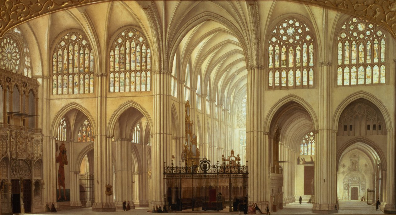 Interiören av Toledo katedral, 1856 av Francisco Hernandez Y Tome