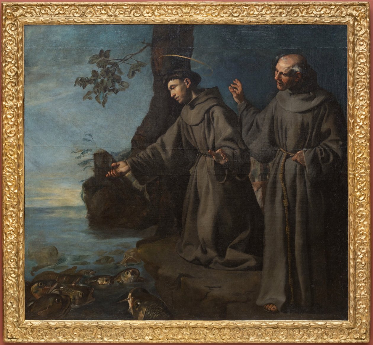 S:t Antonius predikar för fiskarna av Francisco Herrera the Elder