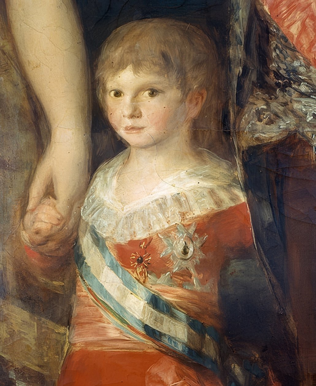 Familjen till Karl IV av Spanien. 1800/01. Detalj: Spädbarn Francisco de Paula Antonio av Francisco de Goya