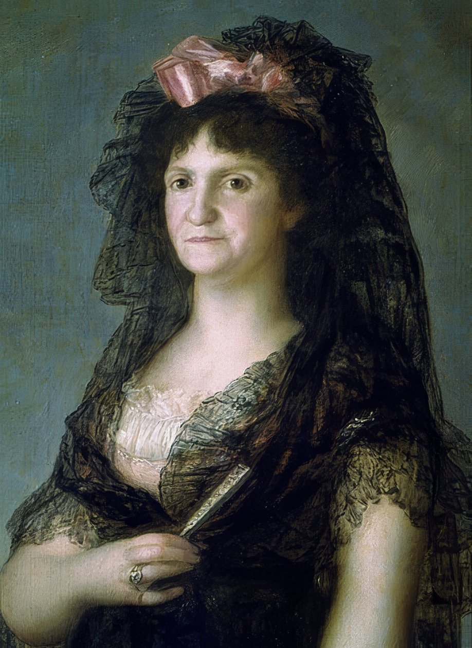 Porträtt av Maria Lusia med mantilla. 1799. Detalj av Francisco de Goya