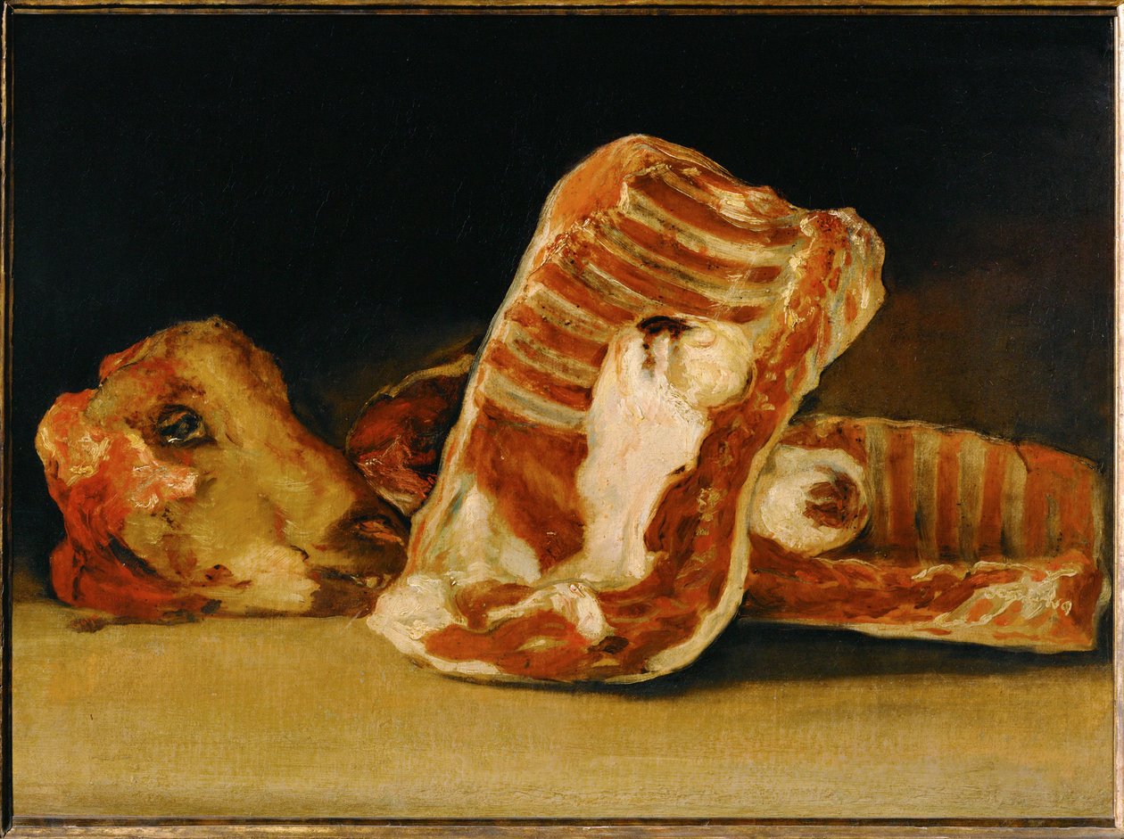 Natur Morte a la tete de mouton - Stilleben med fårhuvud ... av Francisco Jose de (circle of) Goya y Lucientes