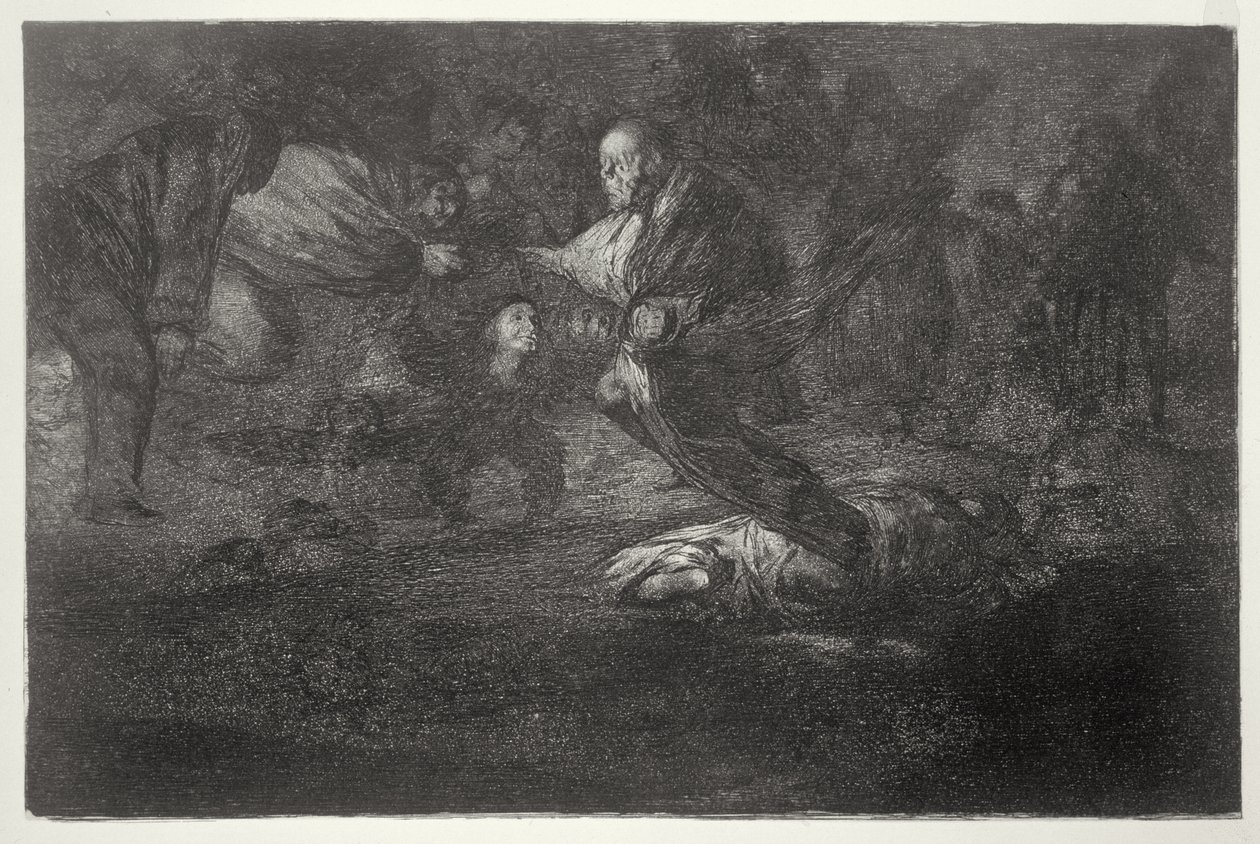 193-0082314 Begravningsgåta, skylt 18 av "Ordspråk" av Francisco Jose de Goya y Lucientes