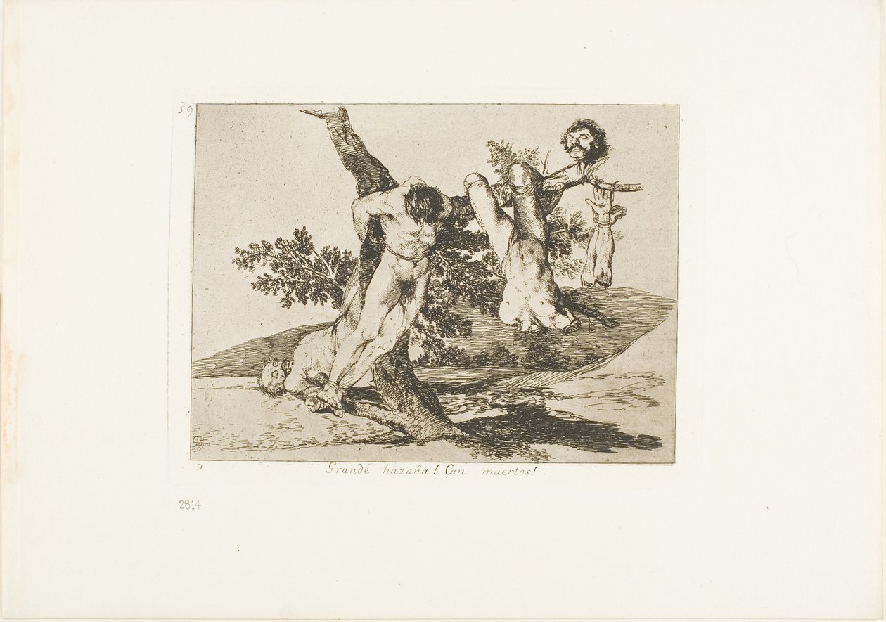 En heroisk bedrift! With Dead Men!, skylt 39 från The Disasters of War av Francisco Jose de Goya y Lucientes