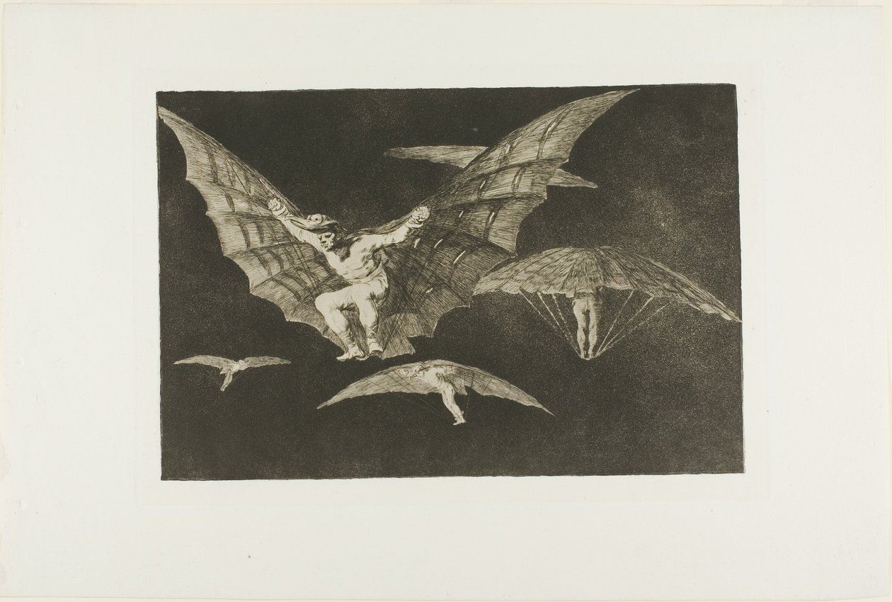 A Way of Flying, från Disparates, publicerad som plåt 13 i Los Proverbios (Ordspråk) av Francisco Jose de Goya y Lucientes