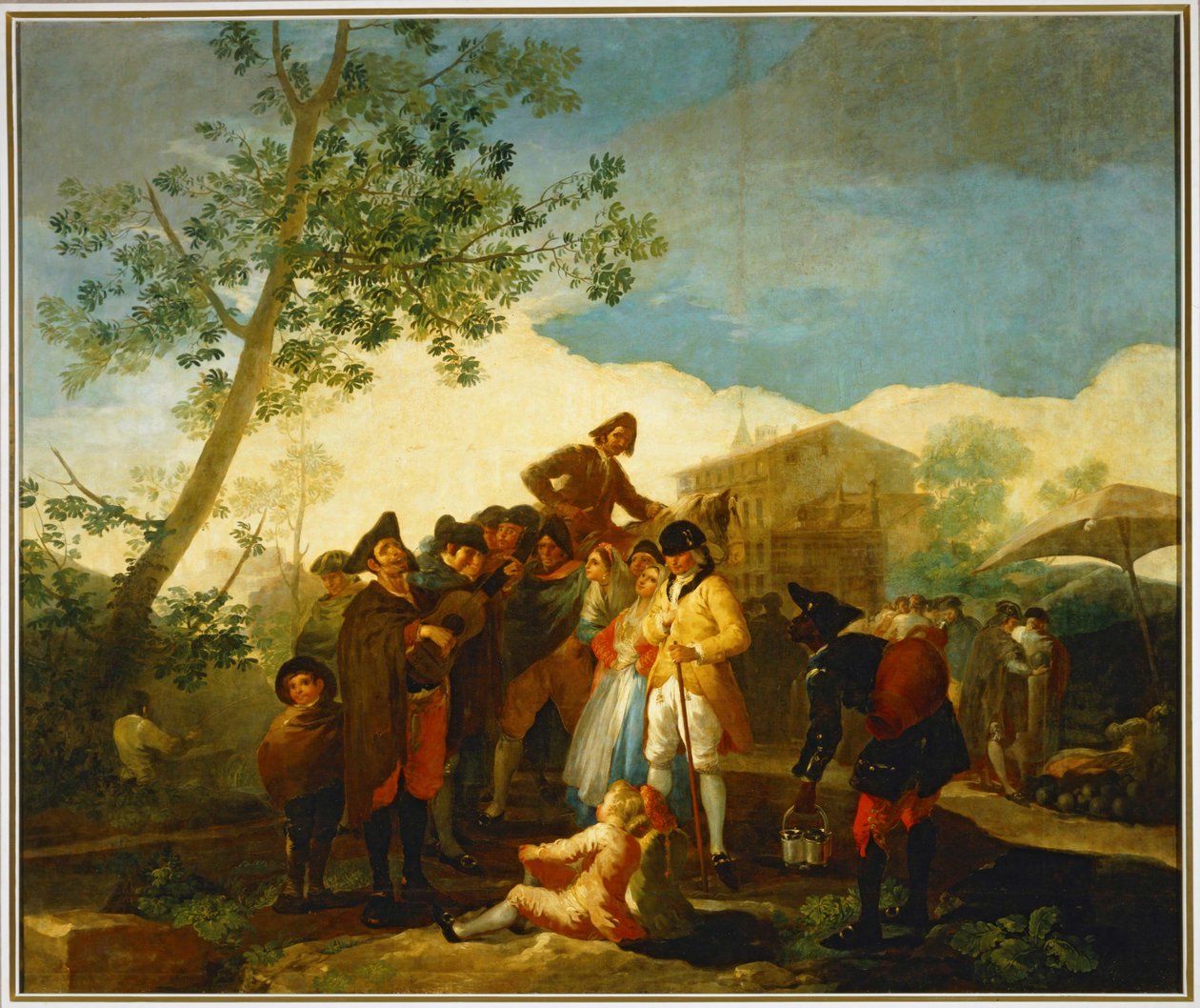 En blind man som spelar gitarr ... (målning på duk) av Francisco Jose de Goya y Lucientes