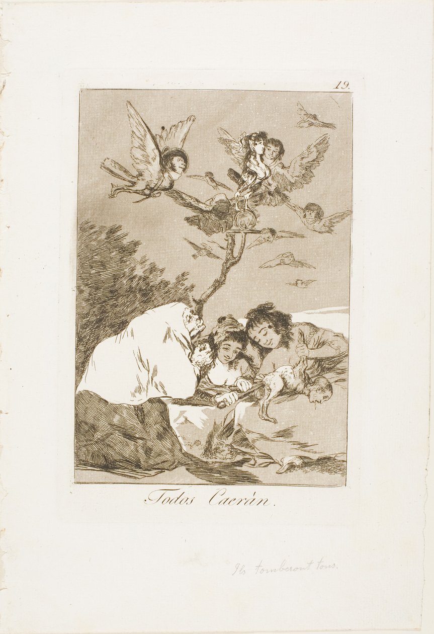 All Will Fall, tallrik 19 från Los Caprichos av Francisco Jose de Goya y Lucientes